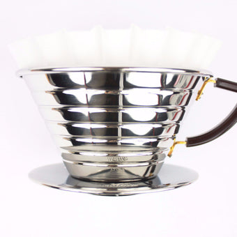 Kalita Wave 185 pour over coffee brewer in stainless steel